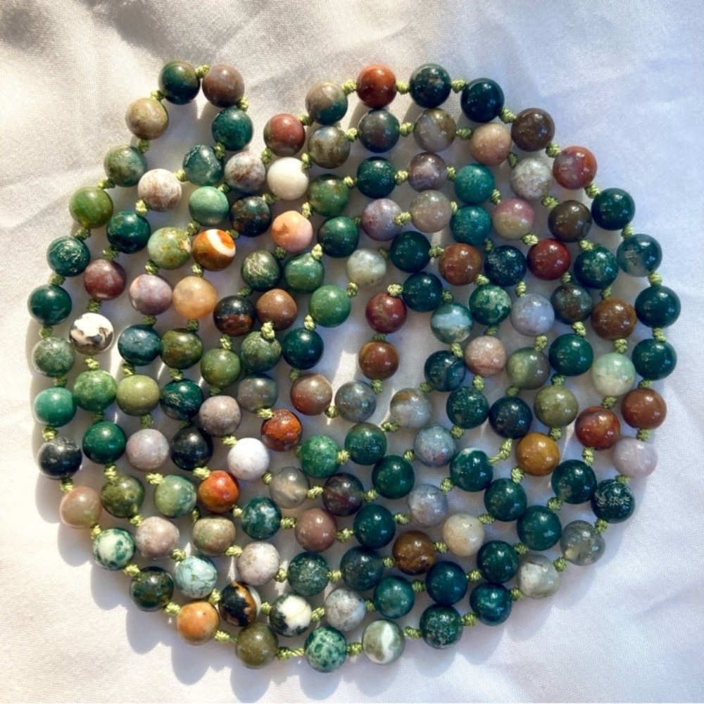 Moss Agate Beaded Necklace